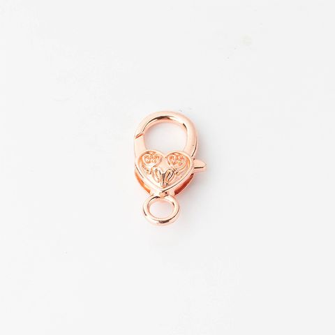 Diy Ornament Accessories Color Zinc Alloy Electroplating Ancient Silver Ancient Green 27mm Heart-Shaped Vintage Engraving Love Heart Lobster Buckle