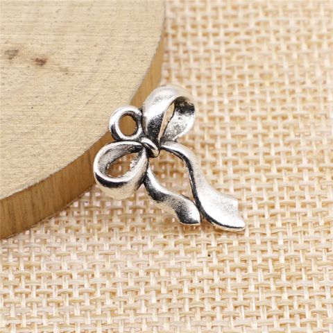 Ancient Silver Bow Pendant Diy Accessories Materials Factory Direct Sales 17x22mm