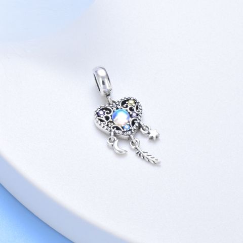 925 Sterling Silver Stars Dreamcatcher Pendant Parts Diy Moonlight Zircon Scattered Beads Applicable To Panjia Bracelet String Ornament Wholesale