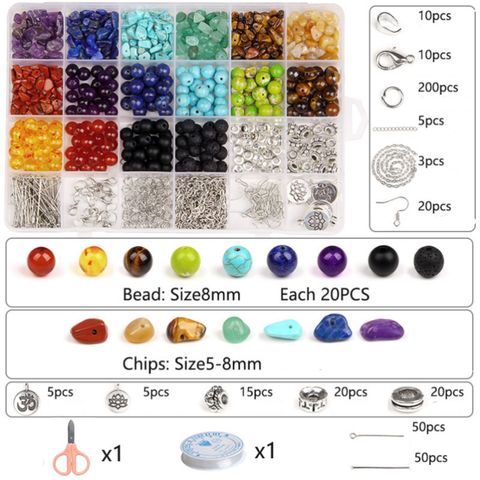 Amazon New Seven-Color Yoga Energy Bracelet Diy Ornament Beaded Box Crystal Irregular Gravel Accessories