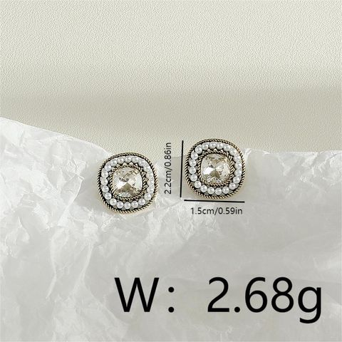 1 Piece Modern Style Simple Style Cool Style Square Inlay Copper Rhinestones 18K Gold Plated