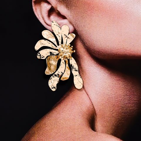 1 Pair Nordic Style Flower Alloy Ear Studs