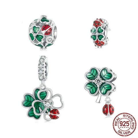 Silver Ziyun Original Lucky Four-Leaf Clover Series Diy Bracelet String Beads Fresh Ladybug S925 Sterling Silver Beads