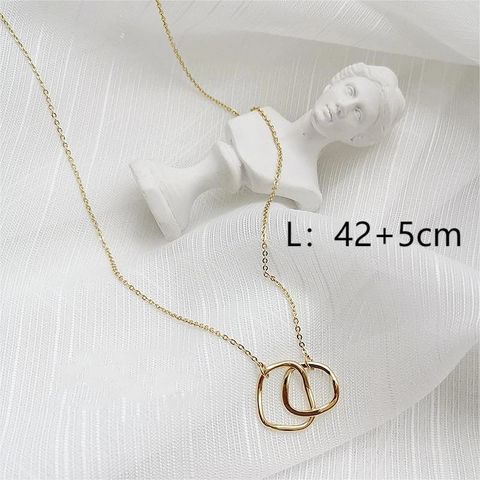 Copper 18K Gold Plated Retro Simple Style Solid Color Plating Pendant Necklace