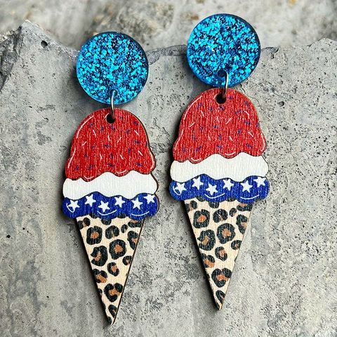 1 Pair Bohemian National Flag Butterfly Wood Drop Earrings