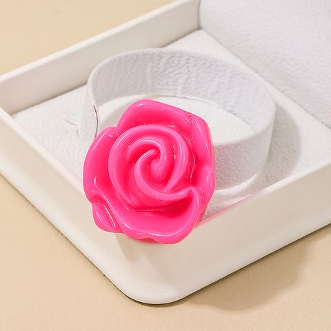 Wholesale Jewelry Simple Style Classic Style Rose Resin Flowers Rings
