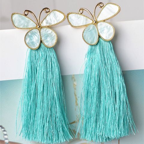 Retro Butterfly Alloy Tassel Women's Drop Earrings 1 Pair