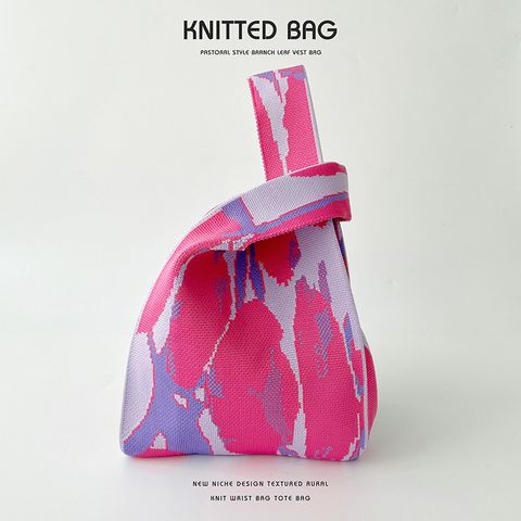 Women's Medium Polyester Geometric Vintage Style Open Handbag