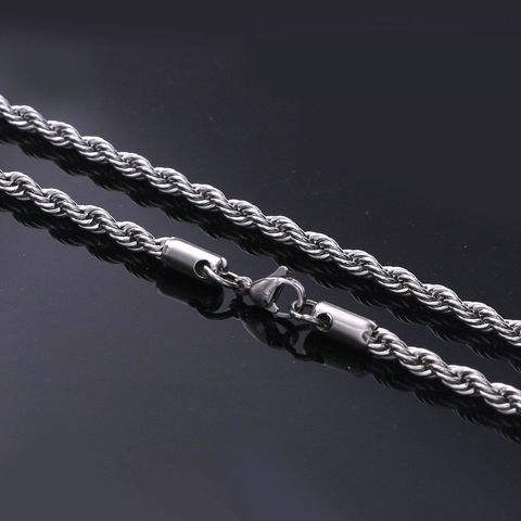 Simple Style Solid Color Titanium Steel Unisex Necklace