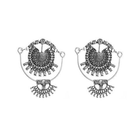 1 Pair Elegant Luxurious Geometric Plating Inlay Alloy Rhinestones Gold Plated Silver Plated Drop Earrings