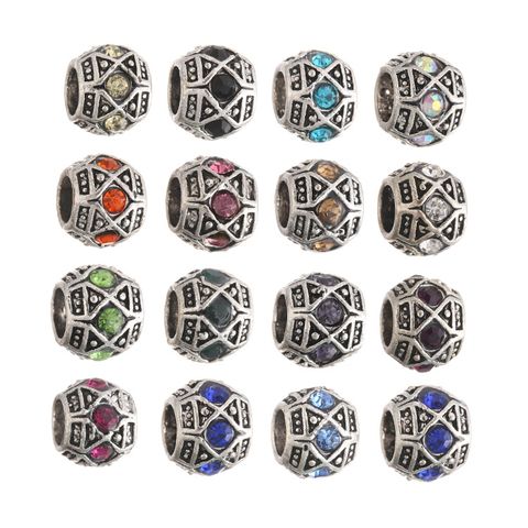 Diy Diamond-Embedded Large Hole Beads European Beads Loose Beads Wholesale Boutique Diamond-Embedded Beads Accessories Panjia Style Beads
