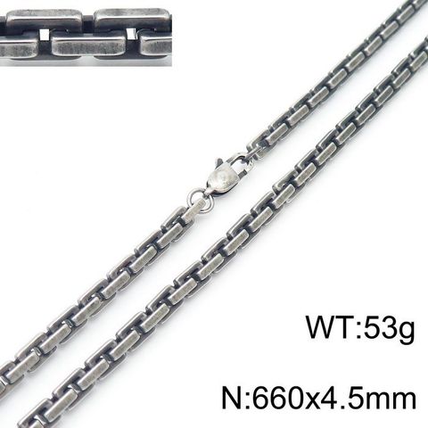 Titanium Steel Hip-Hop Geometric Plating Bracelets Necklace