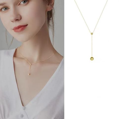 Sterling Silver Simple Style Geometric Plating Necklace