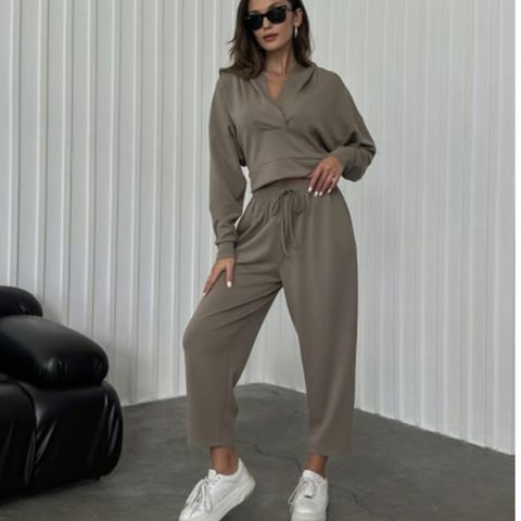 Daily Women's Simple Style Solid Color Spandex Pants Sets Pants Sets