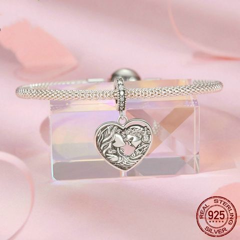 Silver Ziyun Original Mother's Day Love Mother And Daughter Diy Pendant Parts Warm And Loving S925 Sterling Silver Vintage Beaded