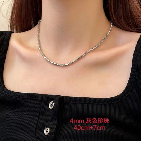 Elegant Simple Style Round Imitation Pearl Alloy Beaded Plating Women's Necklace