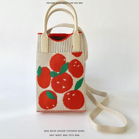 Women's Polyester Fruit Cute Open Handbag
