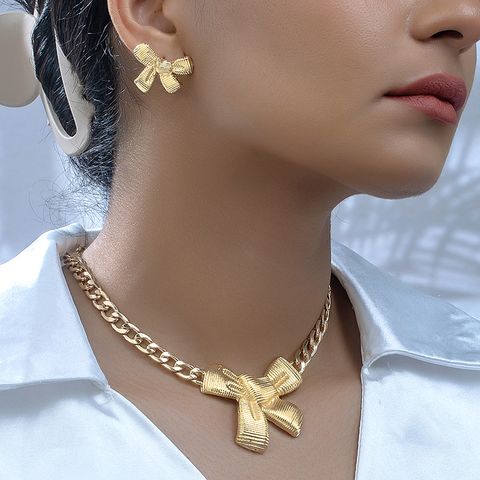 Elegant Glam Luxurious Butterfly Ferroalloy Plating 14K Gold Plated Women's Jewelry Set