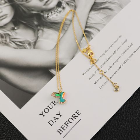 Casual Simple Style Bird Alloy Plating Women's Pendant Necklace 1 Pair
