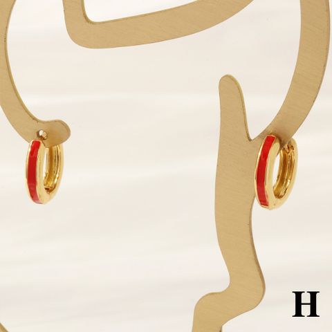 1 Pair Simple Style Classic Style Color Block Enamel Copper Earrings