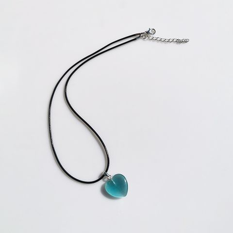 Beach Simple Style Heart Shape Glass Glass Rope Unisex Pendant Necklace 1 Piece