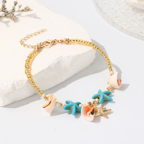 Vacation Marine Style Starfish Shell Women's Bracelets 1 Piece