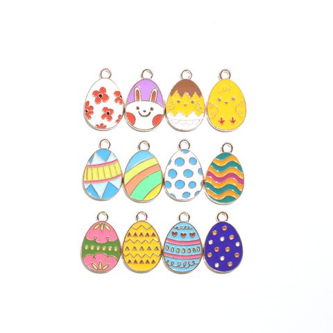 Easter Egg Diy Alloy Dripping Ornament Accessories Cartoon Hair Accessories Keychain Pendant Cross-Border Amazon