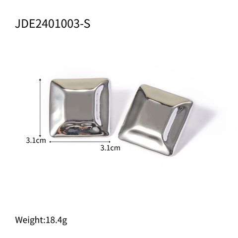 1 Pair IG Style Streetwear Square Stainless Steel 18K Gold Plated Ear Studs