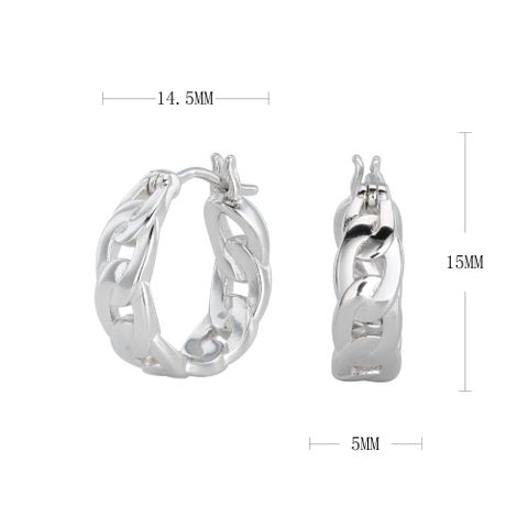 1 Pair Simple Style Solid Color Hollow Out Sterling Silver Earrings