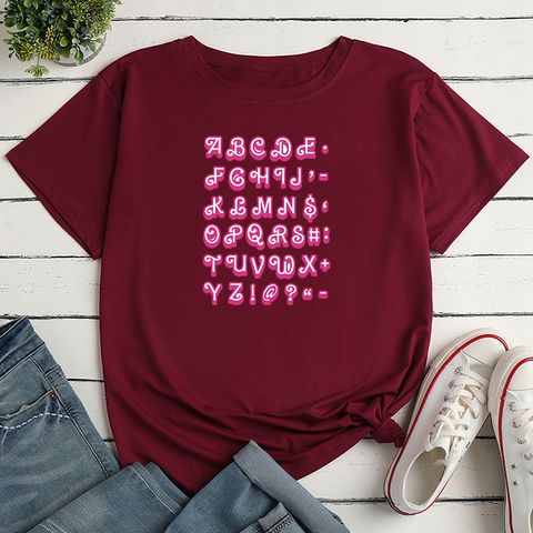 Unisex T-shirt Short Sleeve T-Shirts Printing Casual Letter