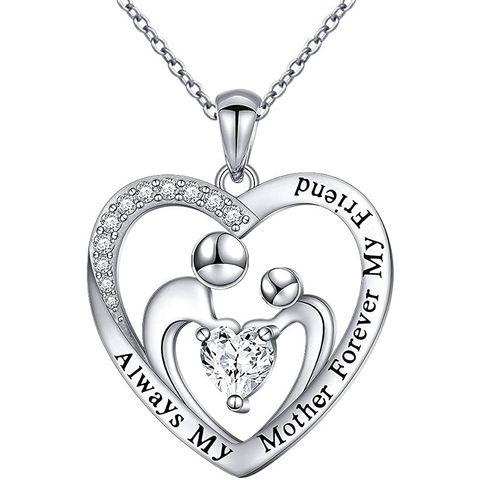 1 Pièce Argent Sterling Zircon Lettre Forme De Cœur Pendentif