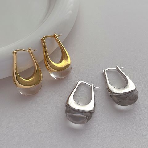 Simple Style Geometric Resin Copper Plating Women's Earrings 1 Pair