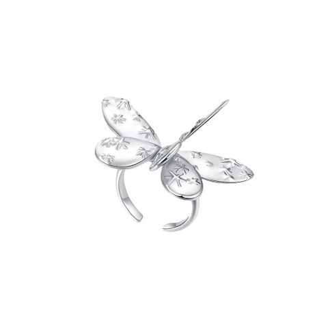 Wholesale Sweet Simple Style Butterfly Copper Silver Plated Open Rings