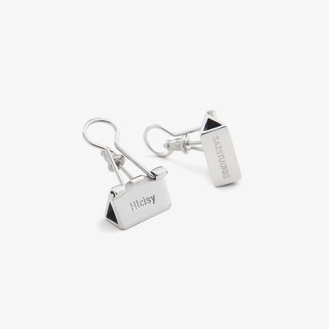 1 Pair IG Style Simple Style Clip Letter Titanium Steel Silver Plated Ear Studs