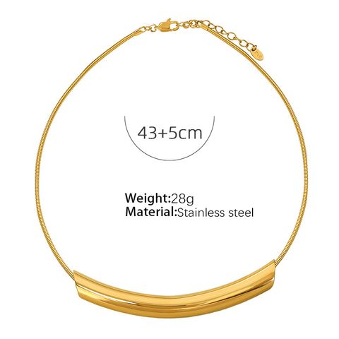 Titanium Steel 18K Gold Plated IG Style Simple Style Solid Color Choker