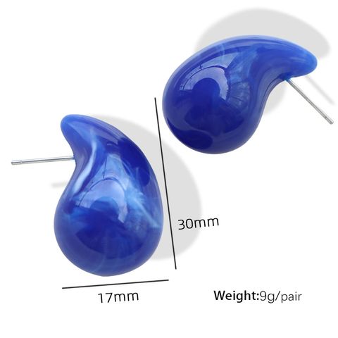 IG Style Simple Style Water Droplets Resin Enamel Women's Ear Studs