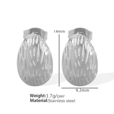 304 Stainless Steel Elegant Simple Style Plating Water Droplets Zircon Ear Studs