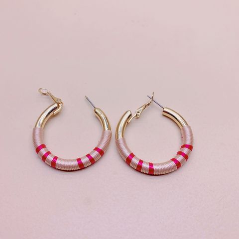 1 Pair Sweet Geometric Plating Metal Hoop Earrings