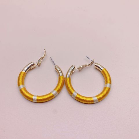 1 Pair Sweet Geometric Plating Metal Hoop Earrings