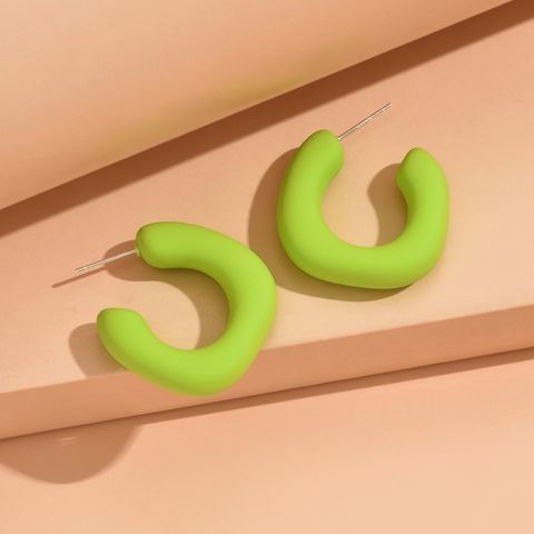 1 Pair Simple Style Geometric Solid Color Spray Paint Arylic Ear Studs