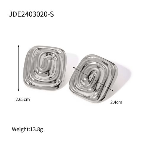 1 Pair IG Style Modern Style Classic Style Irregular Spiral 304 Stainless Steel Titanium Steel 18K Gold Plated Ear Studs