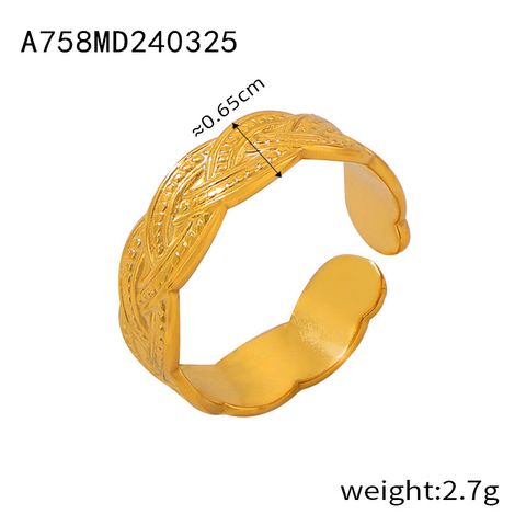 Modern Style Classic Style Commute C Shape Solid Color Titanium Steel Open Rings In Bulk