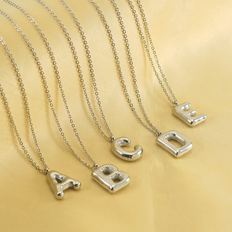 304 Stainless Steel Casual Elegant Polishing Letter Pendant Necklace