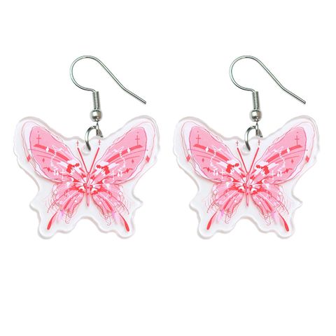 1 Pair Cute Vacation Sweet Butterfly Arylic Drop Earrings
