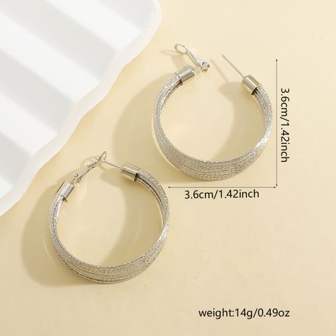 1 Pair Basic Modern Style Solid Color Plating Alloy Copper 18K Gold Plated Silver Plated Hoop Earrings