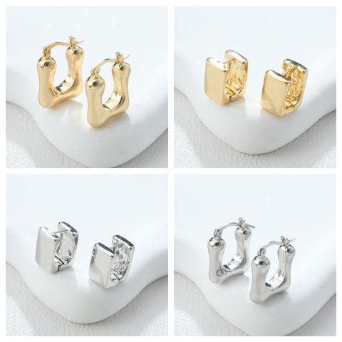 1 Pair Simple Style Geometric Alloy Earrings