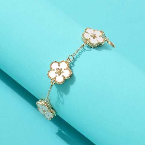 IG Style Sweet Flower Zinc Alloy Inlay Shell Women's Bracelets
