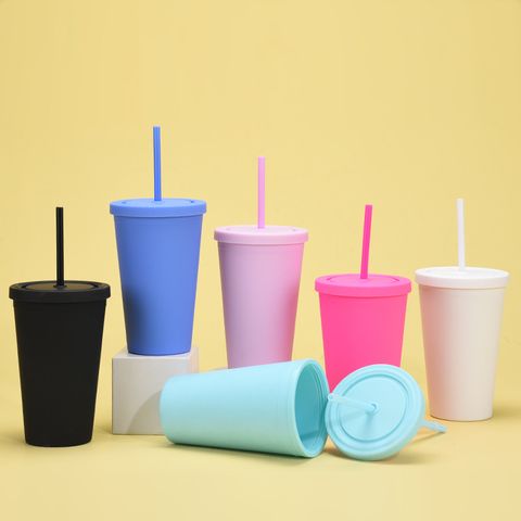 Cute Solid Color Plastic Water Bottles 1 Piece