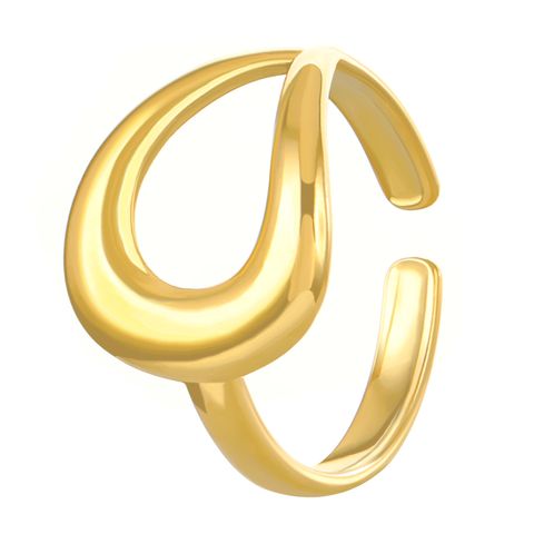 Simple Style Solid Color Titanium Steel 18K Gold Plated Rings In Bulk