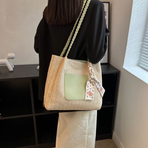 Women's Medium Fabric Solid Color Basic Classic Style Zipper Tote Bag
